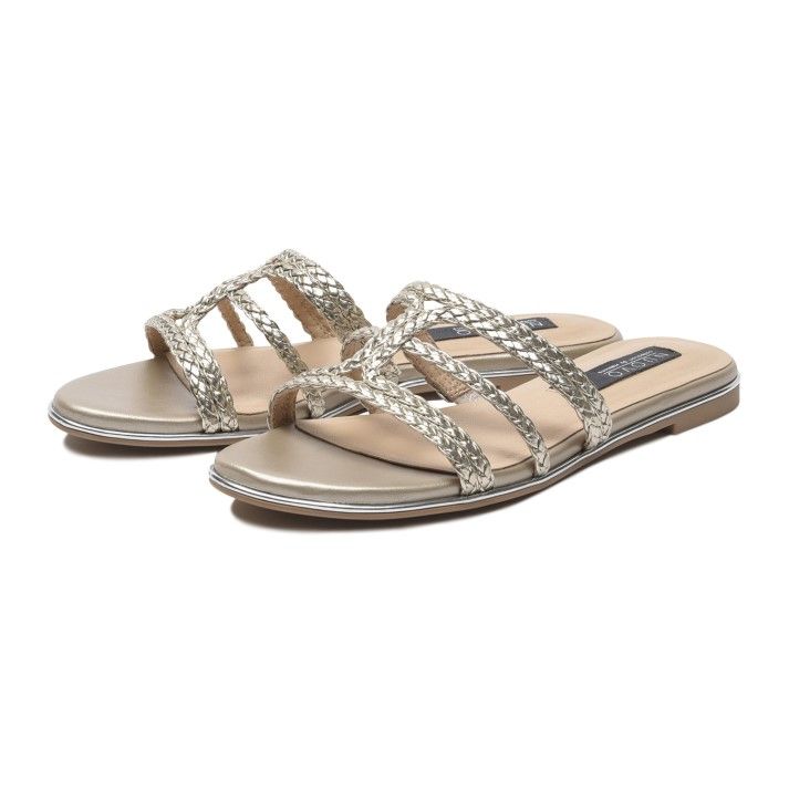 楽天市場 レディース Nuovo ヌオーヴォサンダル Braid Flat Mule ブレイド フラット ミュール Ne Champagne Abc Mart楽天市場店