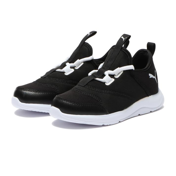 楽天市場 キッズ Puma プーマ 17 21fun Racer Slip On Elevate プーマ ファンレーサー スリップオン エレベート Ps 01bk Wh Abc Mart楽天市場店