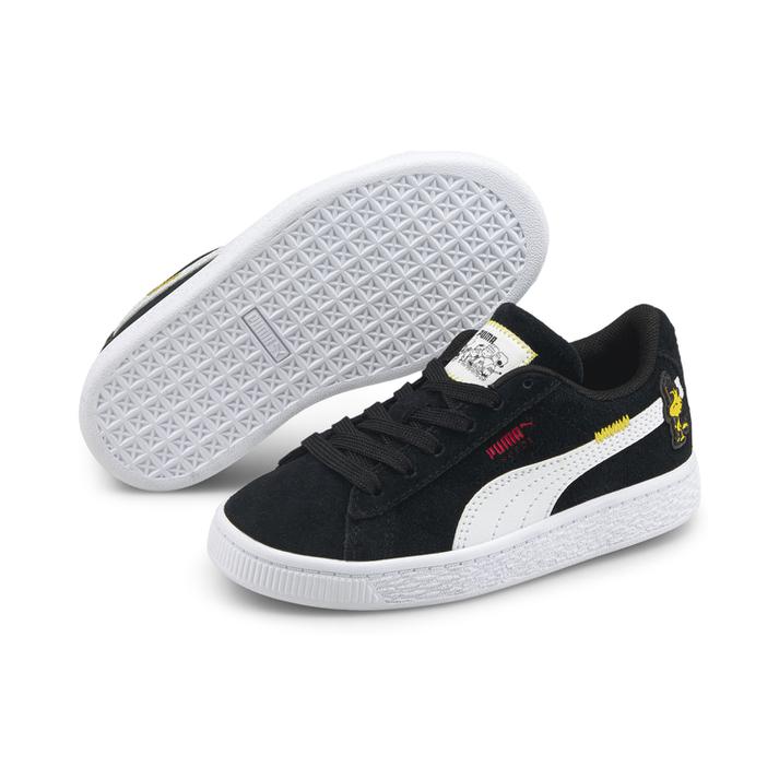 楽天市場 キッズ Puma プーマ 17 21peanuts Suede Classic Xxi Peanuts スウェード クラシック Xxi Ps 01black White Abc Mart楽天市場店