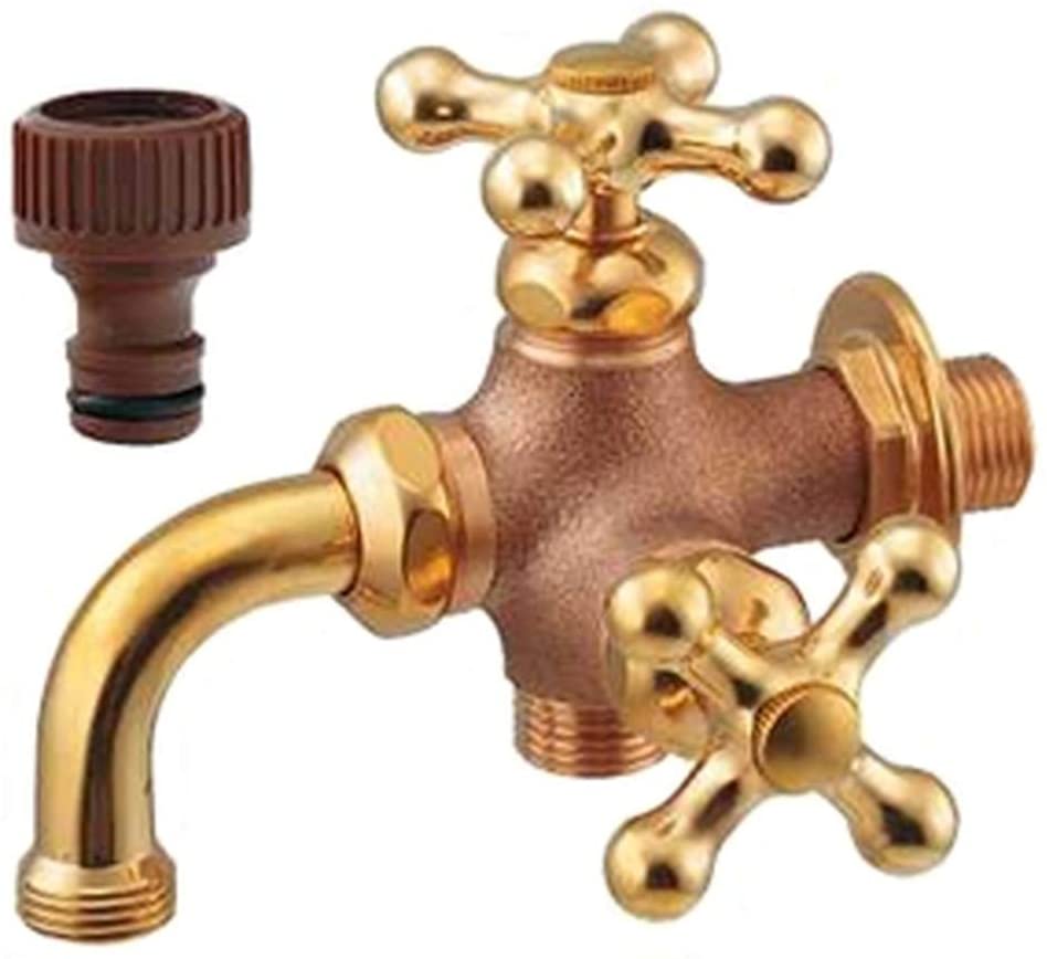 楽天市場】双口 水栓 2口 蛇口 北欧風 アンティーク レトロ スタイル