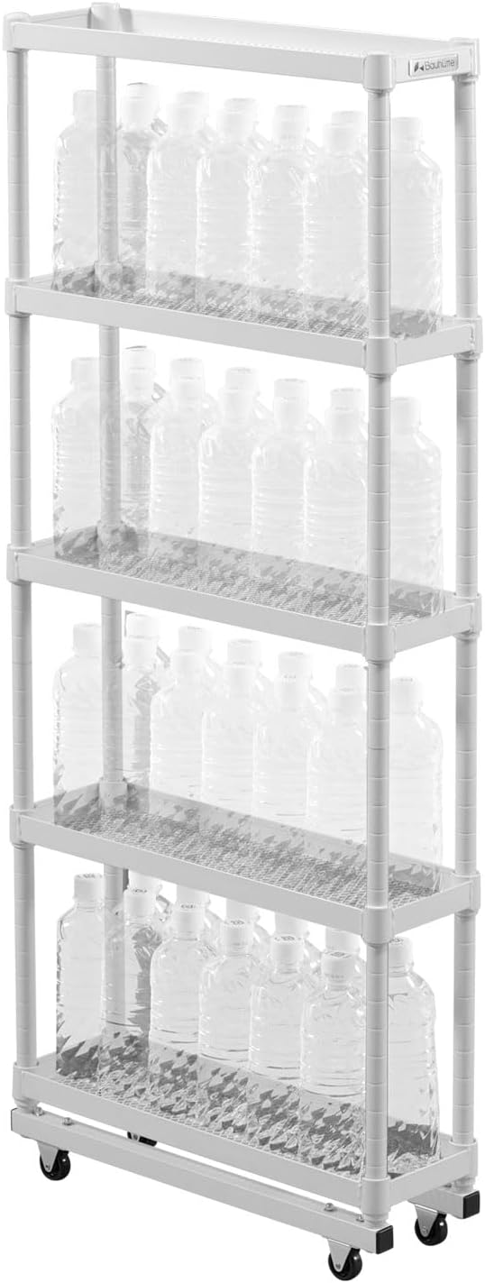 Bauhutte( バウヒュッテ ) スリムボトルラック ペットボトル 納める ストッカー ( 幅 15 × 奥ふかさ 46 × 高さ 112.3 糎 ) BHS-150-BK 白いこと