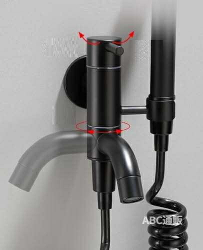 【ジェット機シャワー 室外 高圧吹きつける】室外用水栓黒身寄り用トイレスプレーガン高圧ノズルフラッシング回転させる水道の栓トイレバスルームコンパニオンビデ、A手合い回転させる2米突配管