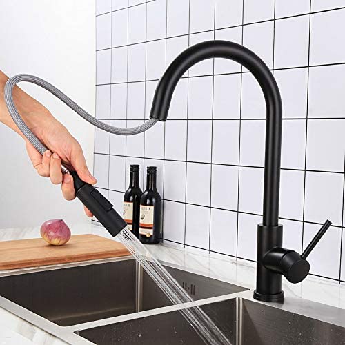 タッチセンサー水栓 据え付けは飾り気のない かっこいい 検知器 触れ合う式水道の栓 多役立つこと 勝手もとの水道の栓を引き出す 一とき止水 冷熱練りあわせる水栓 Ｎｉ取り計らう 洗面用水栓 さび押しとどめる タッチセンサー水道の栓 ステンレス鋼製 勝手もと用水栓 (色：黒いこと）