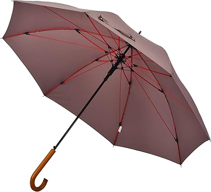 耐強風 傘 風に強い【台風・豪雨対応】Anntrue 傘 メンズ 長傘 木製ハンドル 台風対応 丈夫 軽量 強風 撥水 梅雨対策 紳士傘 大きい 自動開ステッキ傘 通学 【色 カーキ色 】