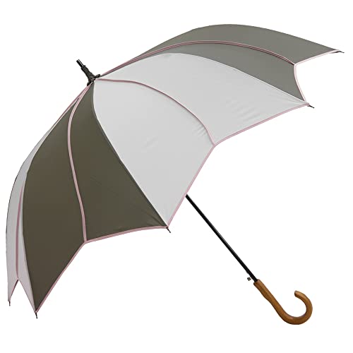 [シノワズリーモダン]雨傘 長がさ 長傘 大判 レディース フラワー モチーフ フラワースタイル 深張り 濡れにくい パイピング