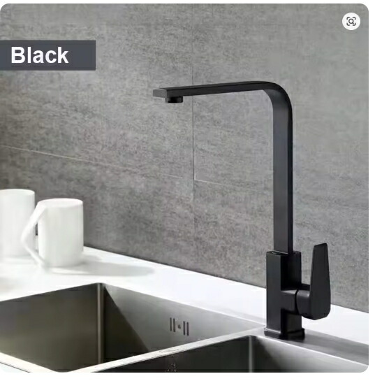 【ブラック】キッチン用水栓 混合水栓 蛇口 レトロ 洗面台 水道 しゃれな蛇口 かっこいい オシャレな蛇口 モデルルーム 蛇口 色： シルバー ステンレス 形銅合金キッチンホットとコールド混合蛇口シングルハンドルデッキマウント