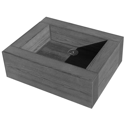 【アンティーク水栓】 水栓金具 蛇口 店舗 モデルルーム 水栓パン ブラック 幅60ｃｍ×奥行48ｃｍ×高さ20ｃｍ プランター 枕木風 アイウッド人工木製 水栓 化粧カバー 枕木 腐らない 人工木 屋外 散水 10406bk (ブラック・バン)