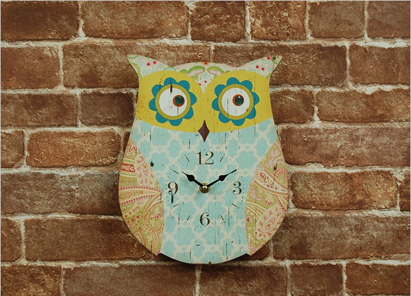 楽天市場】振り子時計 ふくろう 壁掛け時計（アイボリー/ブルー