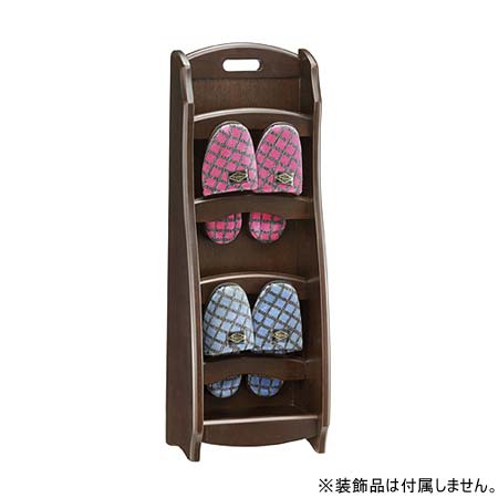 彩美70 ブラウン スリッパラック SAIBI ルームシューズ スリッパ立て 4足収納 ブラウン 棚 玄関収納 立て スタンド 木製 天然木 新築 お祝い プレゼント 父の日 母の日 アケボノ 曙工芸 【送料無料】