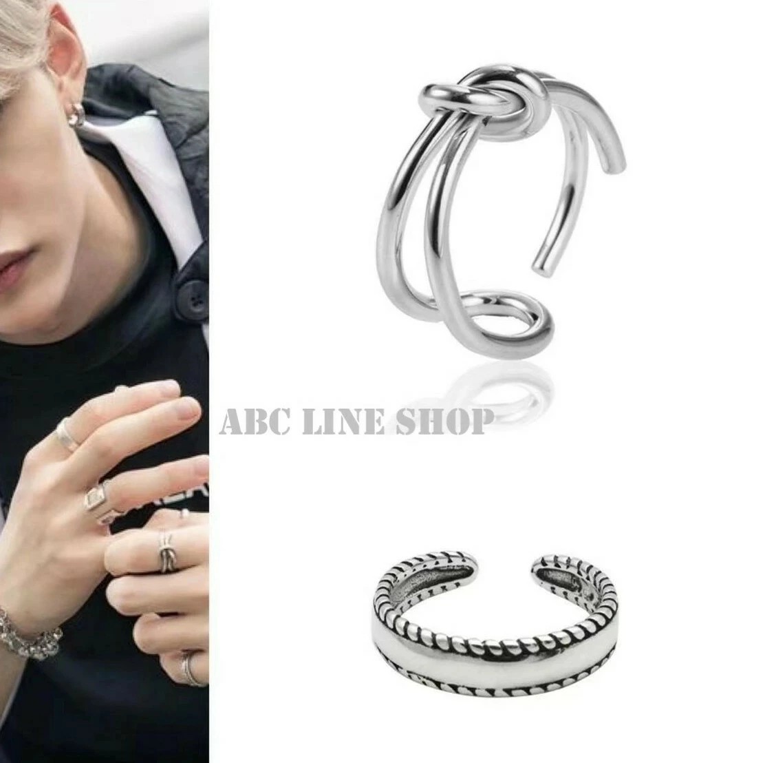 楽天市場】指輪 リング 丸形 ブラック 編み目デザイン スンミン 黒 着