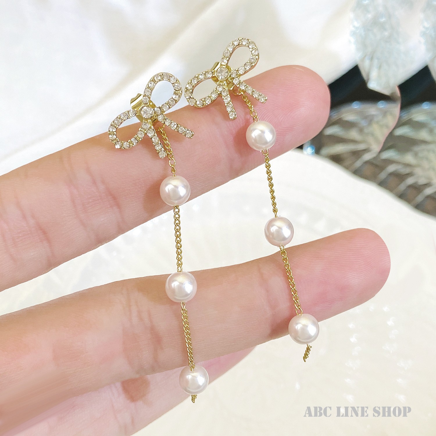【CHIGNON 2026 PRE-SPRING】淡水＆チェーン2WAYピアス main image 0