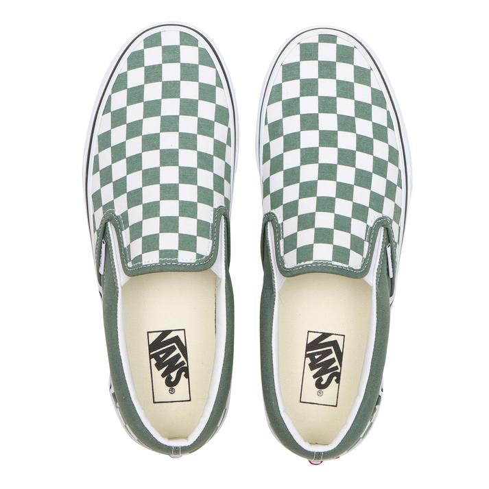 アイテム勢ぞろい ヴァンズ CLASSIC SLIP-ON クラシックスリッポン VN0A5JMHYQW CHK DUCK GREEN  majumarketing.com.br