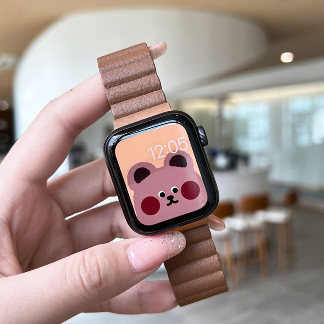 超目玉】 Apple Watch マグネット式 PUレザーバンド ストラップ ベルト