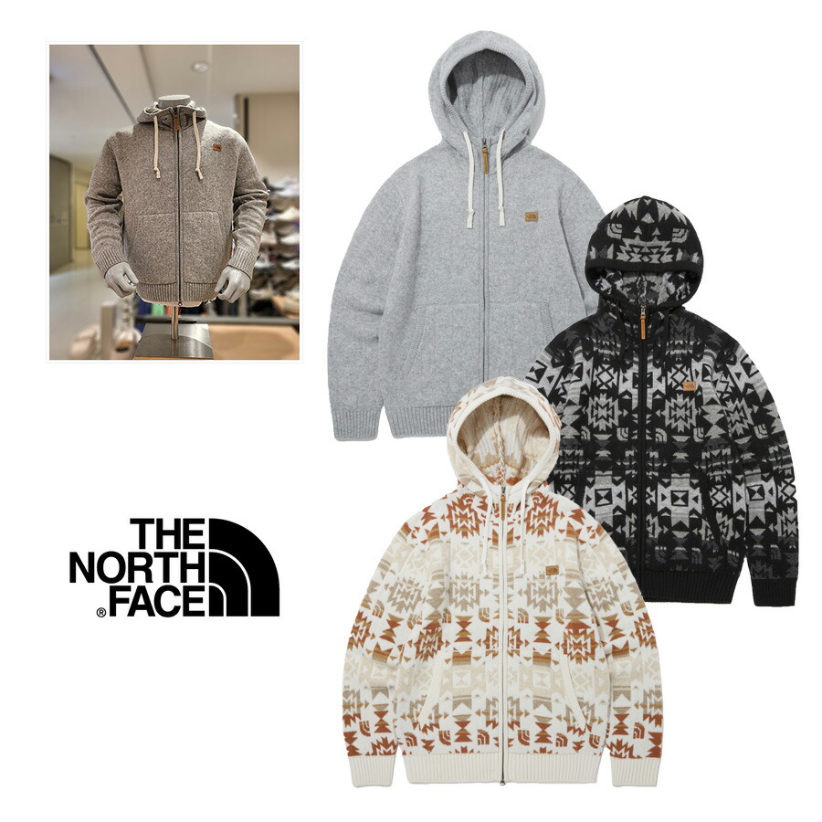 ★送料無料★[THE NORTH FACE] NM5PP70 NAVAHO AIR WOOL SWEATER HOODIE パーカー セーター フード ジップアップ ファスナー レディース メンズ スウェット トレーナー ジャケット ウール 痛くない 厚め 無地 ノースフェイス ホワイトレーベル 温かい あたたか 黒 グレー｜ABC TOWN