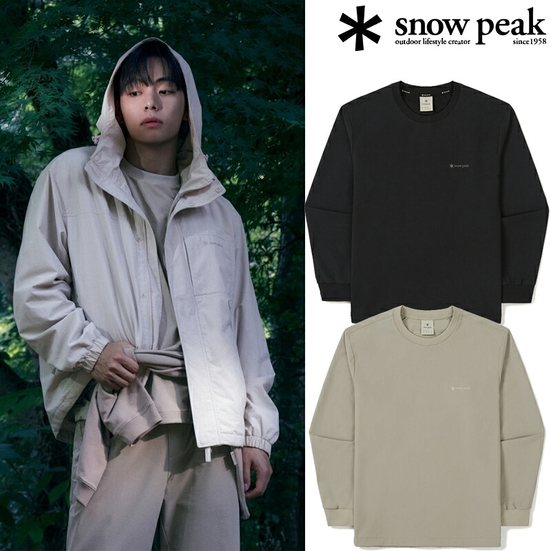 ★送りとどける無料★ SNOW PEAK S25FMTHT32 ラゴ 流汗 伸ばすこと はっ水製作 綿織物混 労働者の一団素っ首 すっきり影ぼうし 肋筋袖 軽さ 吸汗速乾 デイリー 町青少年 ユニ一発やる 秋冬 長袖 血温自然調整 ホンブルグ帽肌ざわり