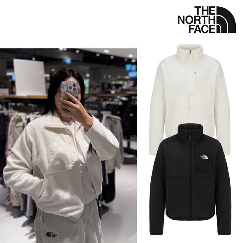 ★配送無料★ 25FW 新作 THE NORTH FACE NJ4FR83 Fleece YUMIORI OFF PEAK FULL ZIP JACKET ウィメンズ 保温 軽量 フリース スタンドカラー フルジップ 秋冬 デイリー 通勤通学 防風性 ホワイト ブラック|ABC TOWN
