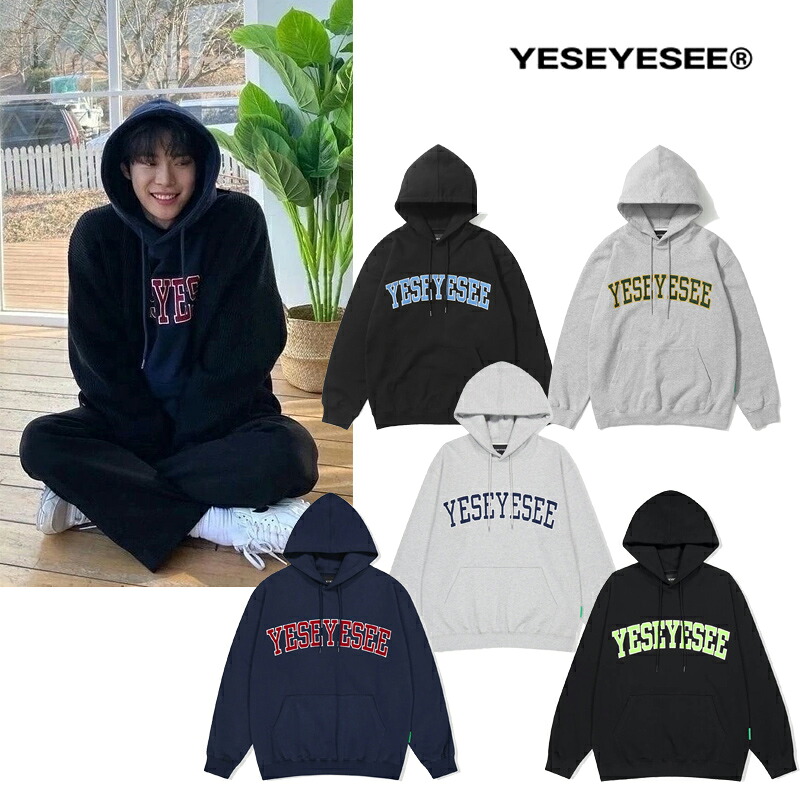 ★配送無料★ YESEYESEE Arch Logo Hoodie Black Grey Navy NCT 着用 オーバーサイズ 裏起毛で暖かい レイヤードしやすい デイリー 通学通勤 ユニセックス コーデしやすい｜ABC TOWN