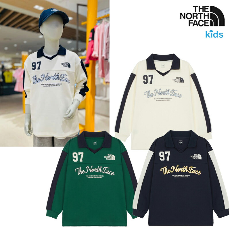 ★送りとどける無料★ THE NORTH FACE NT7TR53 KS STADIUM LS TEE 長袖 襟付き添い人 色彩設計捩り 単科大学ロゴタイプ 97刷り上げる スポーティ 古典派音楽 通学 デイリー キッズ 男女兼用 NT7TR53S NT7TR53T NT7TR53V