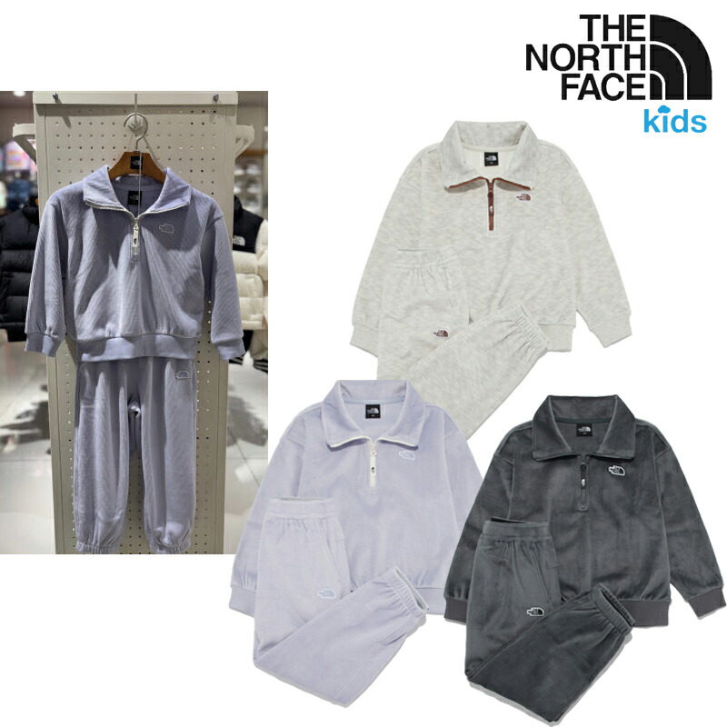 ★送りとどける無料★ THE NORTH FACE NM5MR61 KS BUMPY SWEAT SET 上下仕掛ける ハーフジップ トップス＋ズボン下 起毛 もの柔らか 裏起毛 肋筋リストバンド 酉の方角天然ゴム 衣嚢 通学 御部屋 セットアップ 好いたらしい 伸 生あたたかい