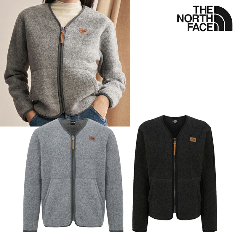 ★送りとどける無料★ [THE NORTH FACE] NJ4FR59 VERMO WOOL FLEECE JACKET 25FW 新作 羊毛混フリース Vのど首 フルジップ 軽さ 保温 防寒 好いたらしいめ影ぼうし 秋冬 デイリー 通い 通学 レディース 裏起毛 ふんわり すっきり ジレー風 お手てウォーム NJ4FR59A NJ4FR59B