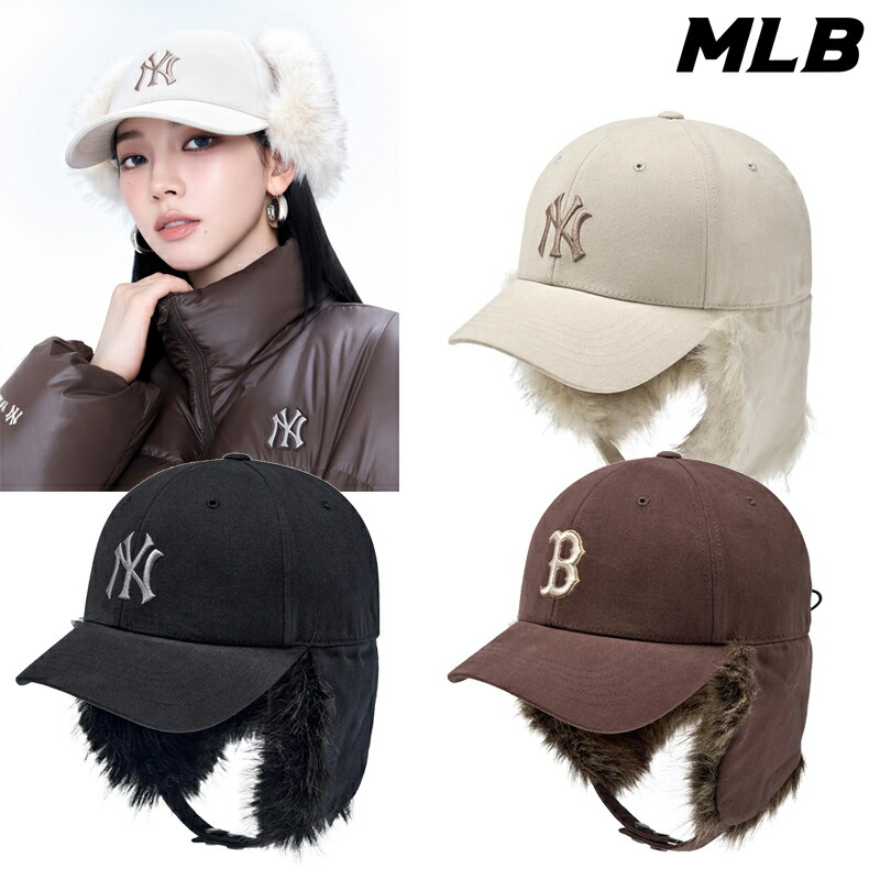 楽天市場】☆配送無料☆ [MLB KOREA] 3AWMV0256 Vintage Fur Earflap