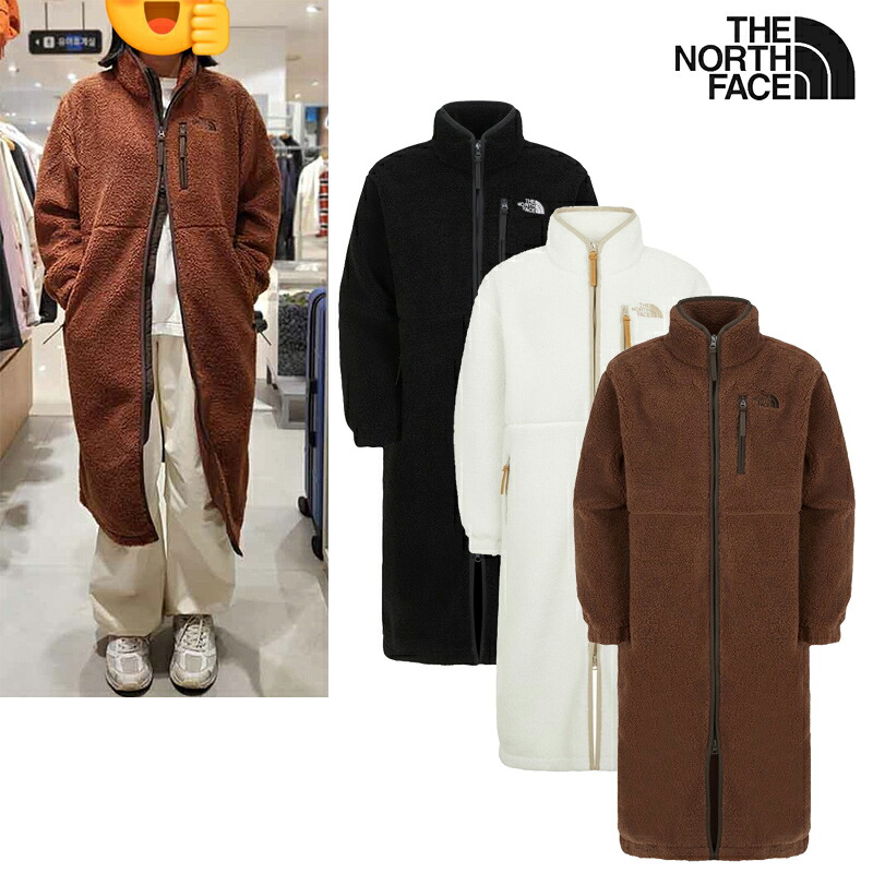 ★25FW 新作 再入荷 配送無料★ [THE NORTH FACE] NC4FR85 WS TEDDY FLEECE COAT ロング丈 ふわふわ 暖か 軽量 防風 ジップ スタンドカラー ポケット 裏地やわらか デイリー 通勤 通学 秋冬 レディース ゆったり ロング ダブルジップ 保温性 軽い｜ABC TOWN