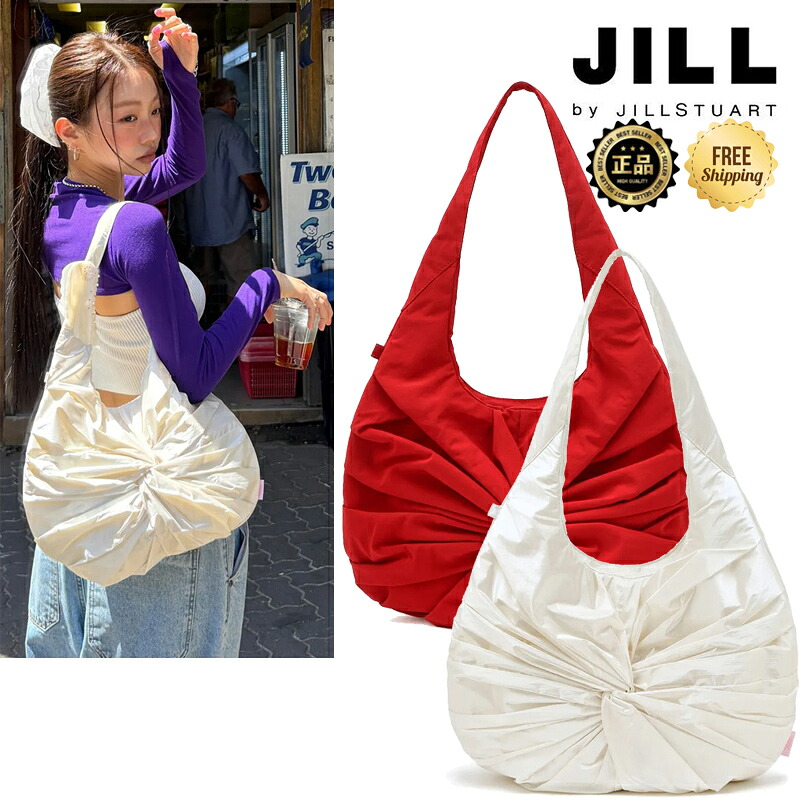 ★配送無料★ [JILL BY JILLSTUART] Rosie Twist Hobo Bag ショルダー トート 肩掛け 軽量 ライト 大容量 収納 通勤 通学 旅行 ギャザー ツイスト デザイン A4 ポケット マグネット デイリー 上品 きれいめ カジュアル コーデ提案 ジャケット パーカー｜ABC TOWN
