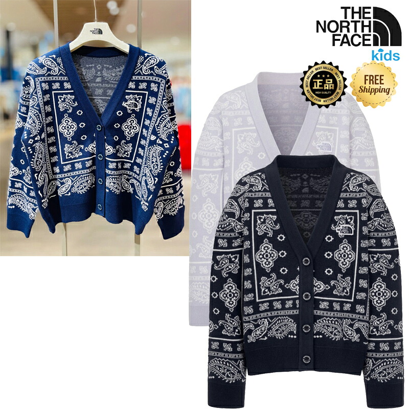 ★日本未入荷 送りとどける無料★ THE NORTH FACE NJ5SR53 K\u0027S PAISLEY CARDIGAN 160糎 成年者も差しゆるす ジレーユニフォーム ジレー ロング冬 キッズ 御坊っちゃん コーデ 羽織 通園 通学 おでかけ デイリー 可愛らしい NJ5SR53S NJ5SR53U