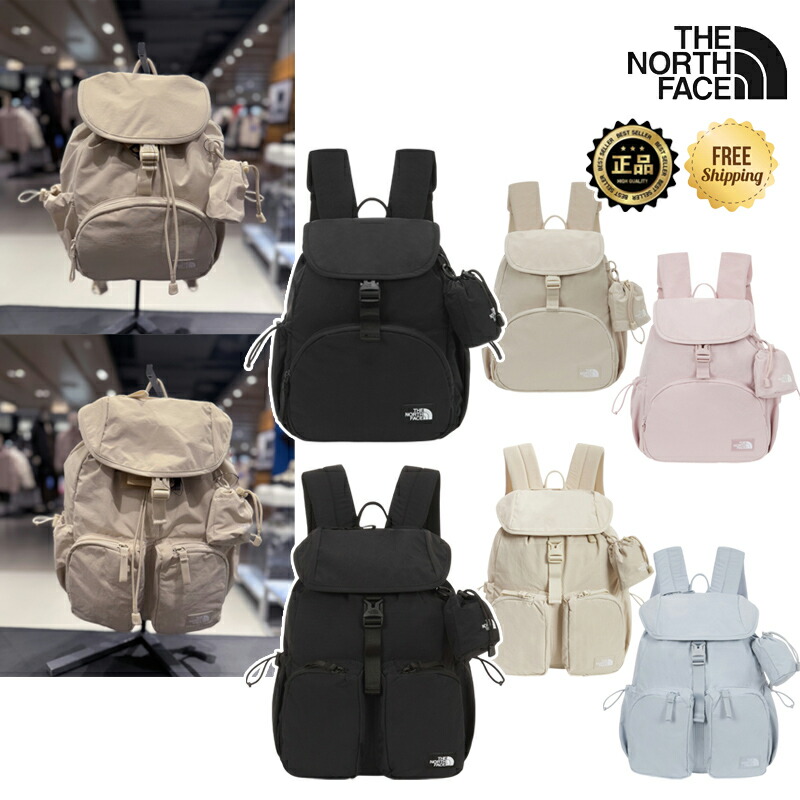 ★日本未入荷 26SS 配送無料★ [THE NORTH FACE] NM2DS21 NM2DS22 W'S BREEZE BACKPACK フラップリュック 巾着型 デイパック 多ポケット ポーチ付き バックル開閉 通勤 通学 レディース デイリー NM2DS21A NM2DS21B NM2DS22A NM2DS22B NM2DS22C｜ABC TOWN