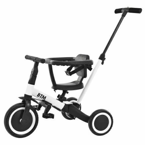 子供用三輪車 5in1（ホワイト） 自転車 オリジナル 押し棒付き 安全バー付き キックボード｜ＡＢＣＺショップ