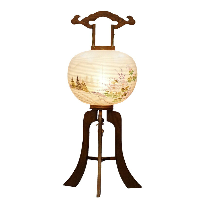 盆提燈 尺三総ケヤキ 13号 高さ102cm×火袋径39.5珊【貨物輸送無料】【荷造りのし無料】【家紋入れ無料】【盆ちょうちん】【大内行灯】【置き型】