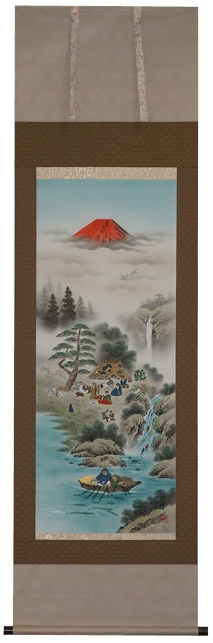 掛軸 雲舟 月が五猿（月がござる）共箱 楽天市場】掛軸 月が五猿 尺五立 川島美宝作【送料無料】【年中