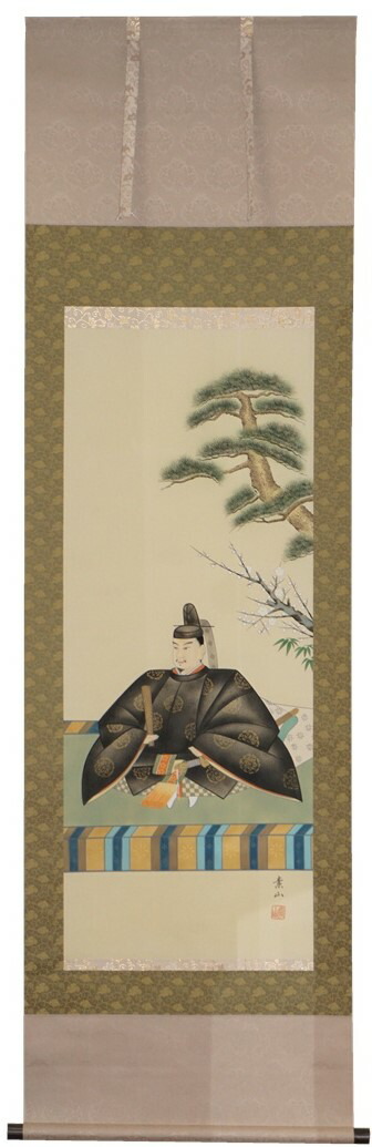 楽天市場】掛軸 天神様 尺八立 河野 美峰作【送料無料】【年中掛】【桐