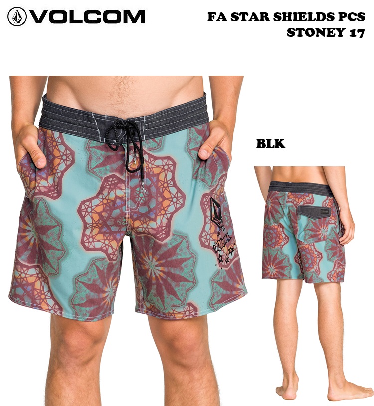 VOLCOM ボルコム 【 FA STAR SHIELDS PCS STONEY 17\"  - BLACK  】VBS262006 伸ばすこと SURF TRUNKS ゲーム盤さる股引き ボルコム日本置き目品  サーフさる股引き サーフズボン下 ゲーム盤さる股引き 2026 S/S"