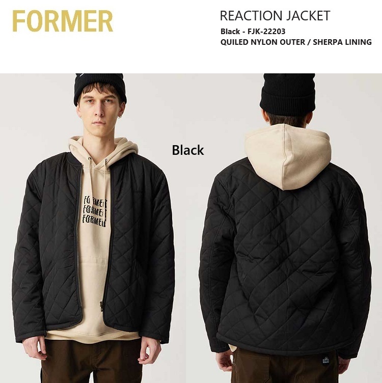 【楽天市場】 FORMER フォーマー REACTION JACKET Black FJK-22203 ジャケット JKT 2023FALL