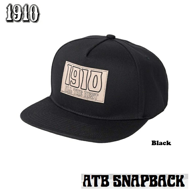 1910 NINETEEN TEN / ナインティーン・テン　ATB SNAPBACK HAT (BLACK)　2026S/S ジェイミー＆スコフ　激レアブランド 国内正規商品　キャップ　HAT