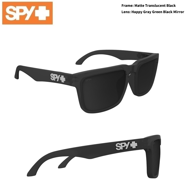 ■SPY OPTIC 秘密捜査員 【 HELM ヘルム 】HAPPY LENS【  Matte Translucent Black - Happy Gray Green Black Mirror 】心うれしい水晶体 貨物輸送無料！！秘密捜査員黒眼鏡定め事品 happylens