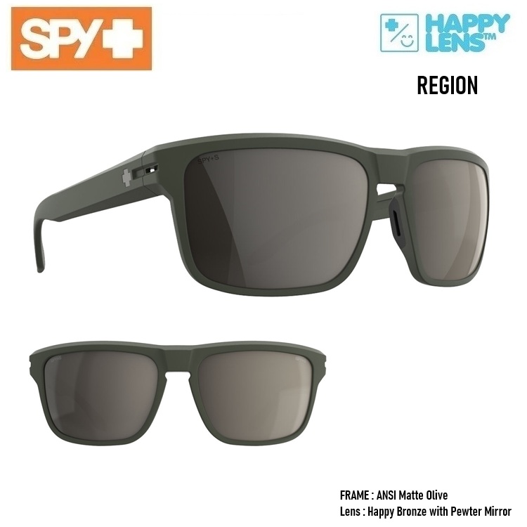 ■SPY OPTIC スパイ 【 REGION レジオン 】HAPPY LENS【 Matte Olive - Happy Bronze with Pewter Mirror 】 ハッピーレンズ 　送料無料！！スパイサングラス正規品 happylens｜ABEAM WEB STORE