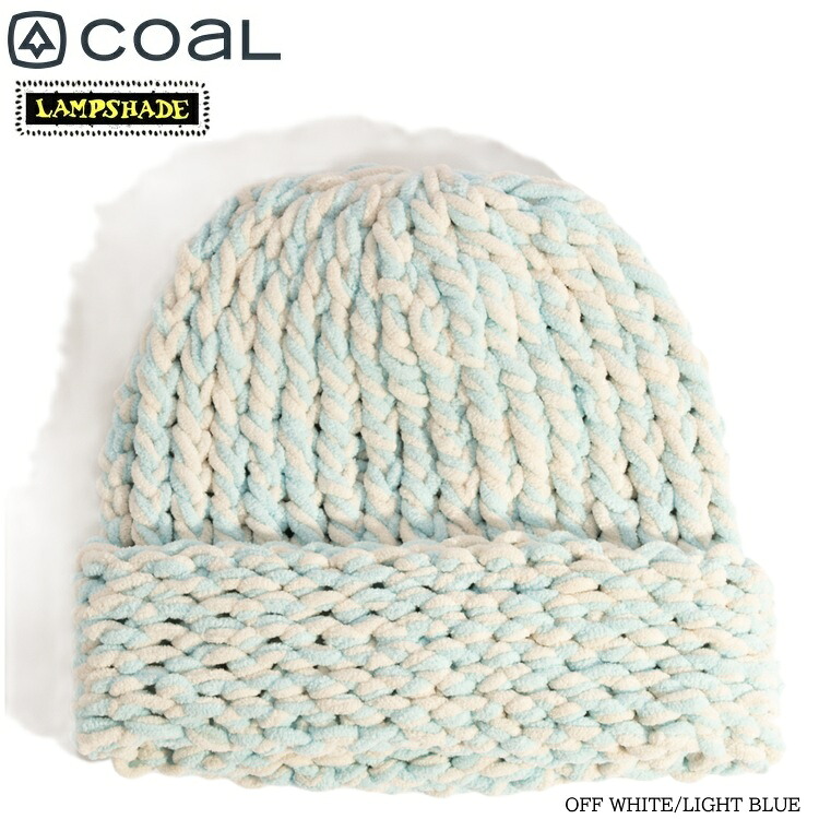 COAL コール 26-27 LAMPSHADE THECuffed (OffWhite/LightBlue) ランプシェード ロールカフ コラボ ビーニー ニットキャップ ニット帽 手編み 2027 ハンドメイド メール便対応! 【予約 2026年10月より順次発送】