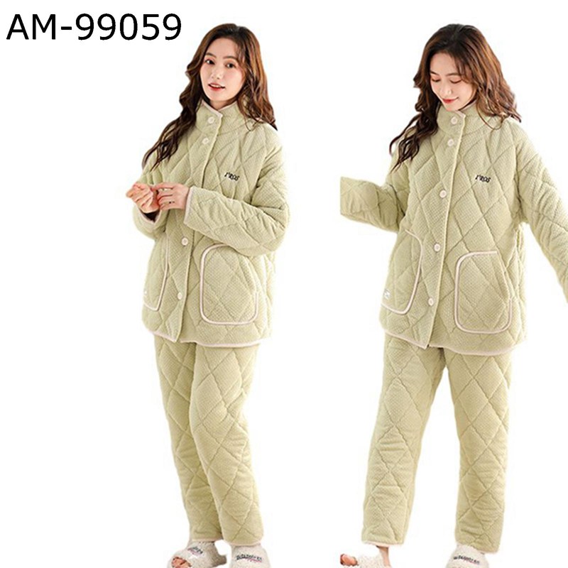 楽天市場】上下set 中綿パジャマ ルームウェア 寝巻き レディース