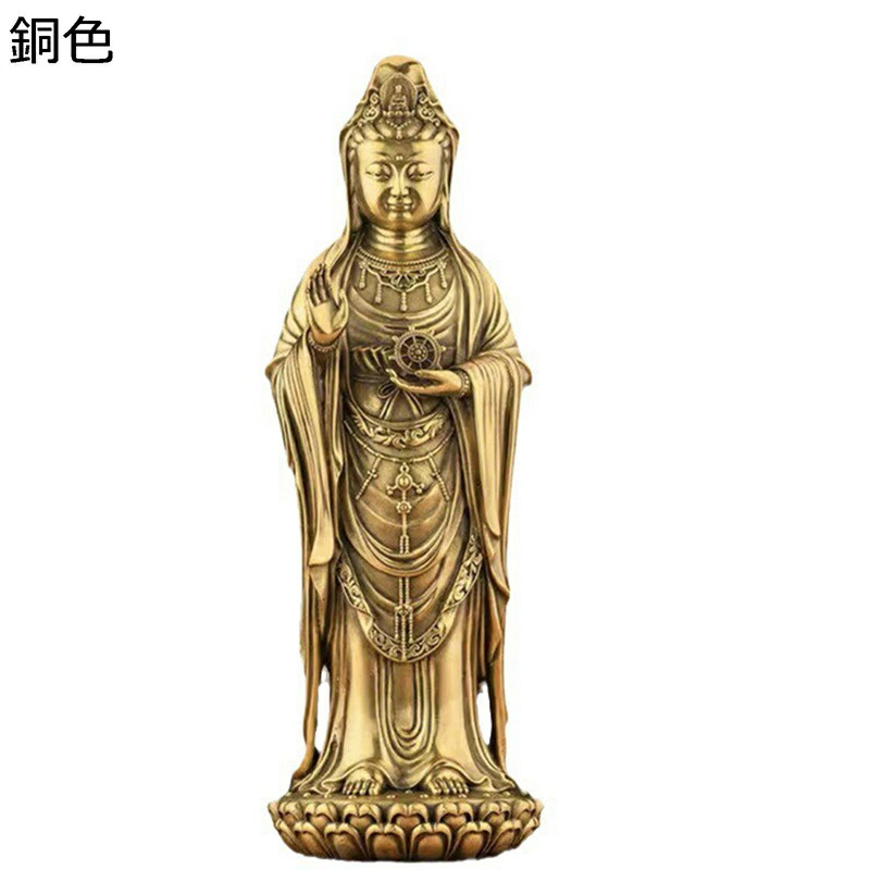 楽天市場】観音菩薩像 風水グッズ 真鍮製 仏壇仏像 インテリア