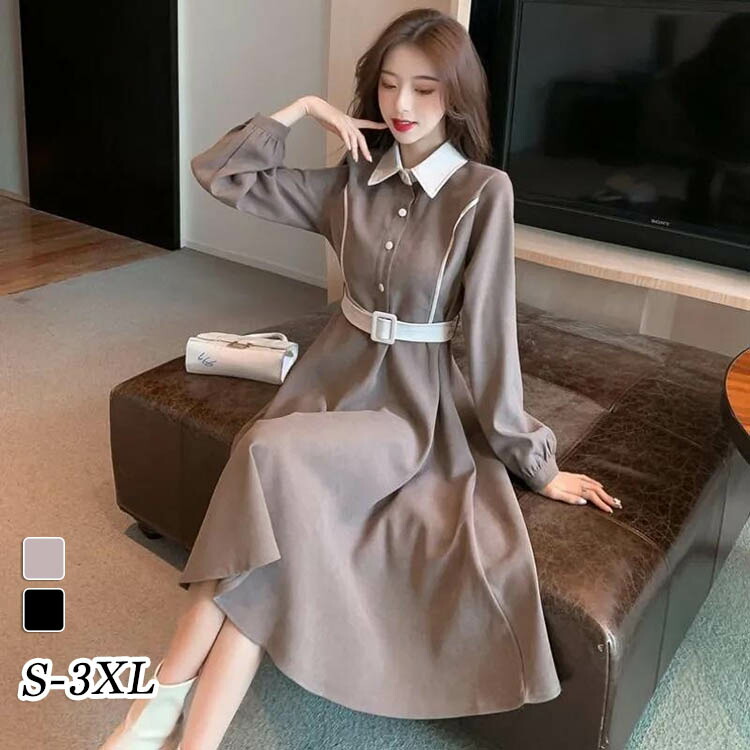 シフォン シャツワンピース 長袖 shenshi9210_01b.jpg