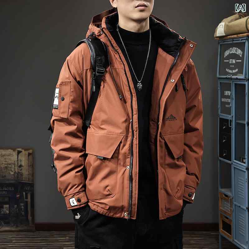 メンズ ファッション 春夏 秋冬 かっこいい オシャレ モテ 男性用 紳士服 服 韓国 シンプル 大人 アサルト ジャケット グレー 厚手 ダウン ジャケット アウトドア カジュアル ジャケット