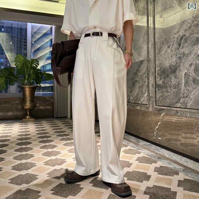 メンズ ファッション 春夏 秋冬 かっこいい オシャレ モテ 男性用 紳士服 服 韓国 シンプル 大人 夏用 ストレート カジュアル パンツ パンツ ゆったり 多機能 ワイド レッグ パンツ