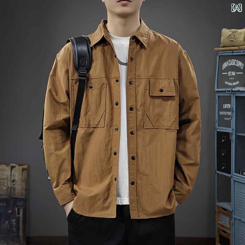 メンズ 流行り物 春夏 秋冬 かっこいい オシャレ モテ 成人男性用 成人男性服  服 韓国 分かりやすい 成年者    隠し   長袖   プルオーバー   風合い   ド細工物   プルオーバー   アメリカン   アウトドア   心地よい   上衣