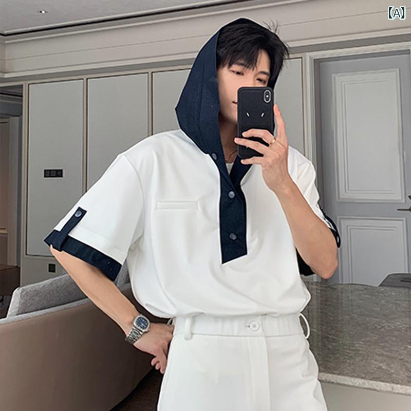 メンズ 流行り物 春夏 秋冬 かっこいい オシャレ モテ 成人男性用 成人男性服  服 韓国 分かりやすい 成年者      朱夏   分科大学   ポロ   背広   お坊っちゃん用   御前上等        T   プルオーバー   ゆったり