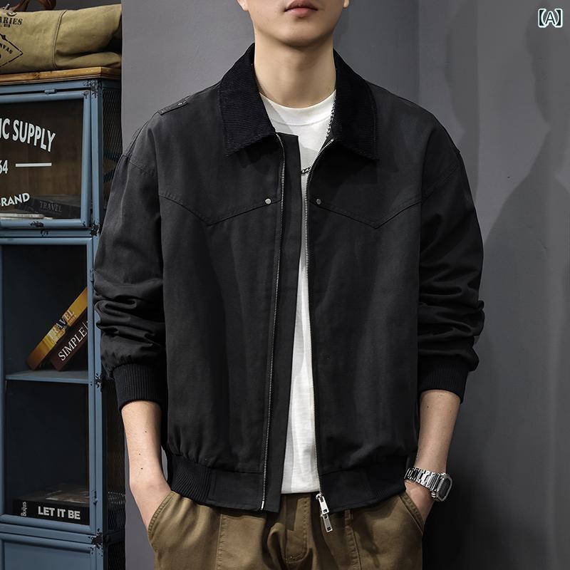 メンズ 流行り物 春夏 秋冬 かっこいい オシャレ モテ 成人男性用 成人男性服  服 韓国 分かりやすい 成年者 アメリカン   レトロ   自動車の街   細工物上衣   心地よい   厚地の外套   運動競技   ベイスボール   制服