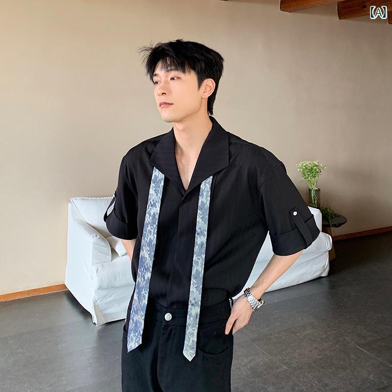 メンズ 流行り物 春夏 秋冬 かっこいい オシャレ モテ 成人男性用 成人男性服  服 韓国 分かりやすい 成年者      ノン鉄   しわ   押しとどめる   風合い   プルオーバー   半袖   ハイエンド   プルオーバー   ゆったり   心地よい