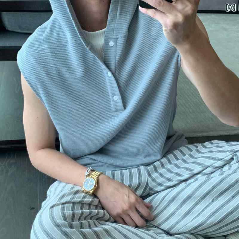 メンズ 流行り物 春夏 秋冬 かっこいい オシャレ モテ 成人男性用 成人男性服  服 韓国 分かりやすい 成年者 アウターベスト   メンズ   ノースリーブ        T   プルオーバー   嚠喨たる   相応う   いの一番