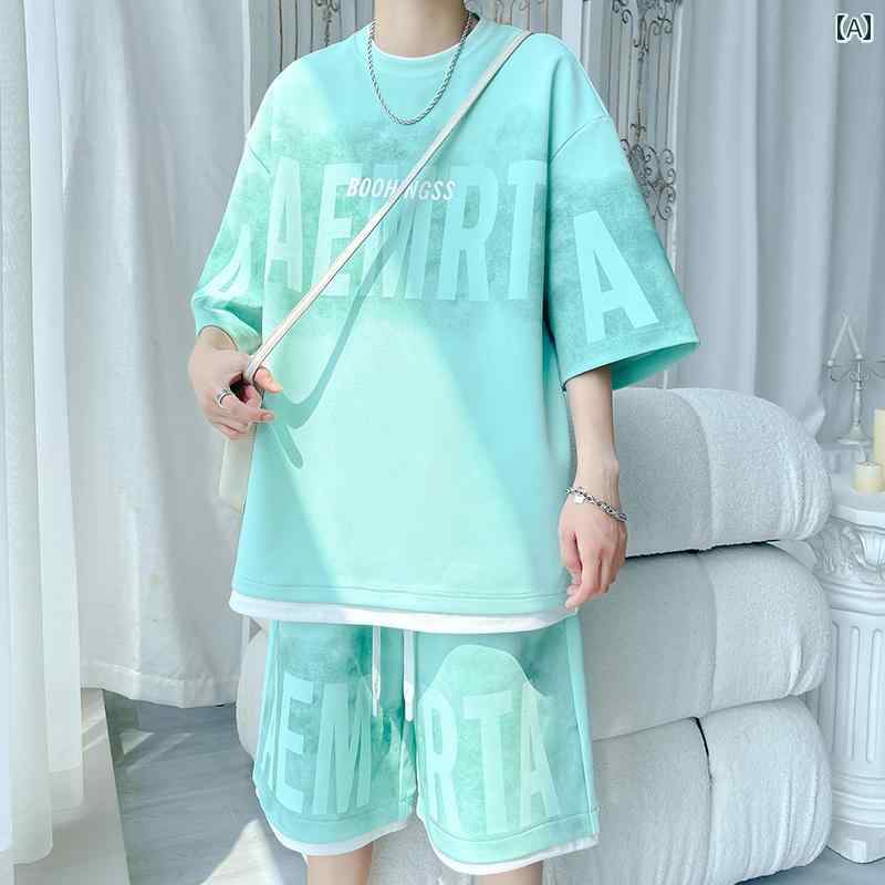 メンズ ファッション 春夏 秋冬 かっこいい オシャレ モテ 男性用 紳士服 服 韓国 シンプル 大人 冷感 カジュアル スポーツ スーツ 半袖 T シャツ メンズウェア